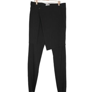 Ports 1961 Black Asymmetrical Wrap Skirt Pants Womens Size IT46/US 10